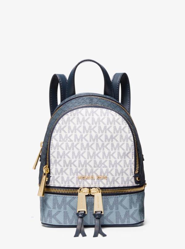Damske Batohy Michael Kors Rhea Mini Color-Block Logo Námornícka Modrá Viacfarebný - Kabelky Michael Kors Akcia | FAUOL-1860